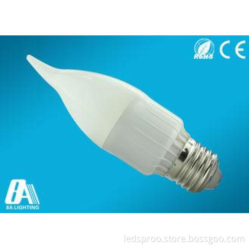 6000k - 6500K 3w E27 ABS LED Candle Bulbs for Office / Coff